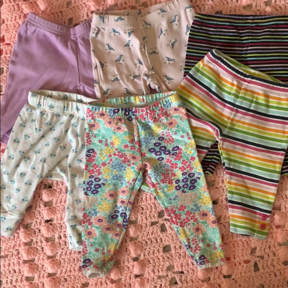 3/$15 6 piece baby girls pants bundle